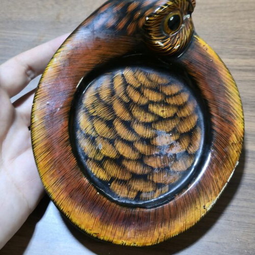 Vintage Owl Decorative Ceramic Plate Ashtray like new