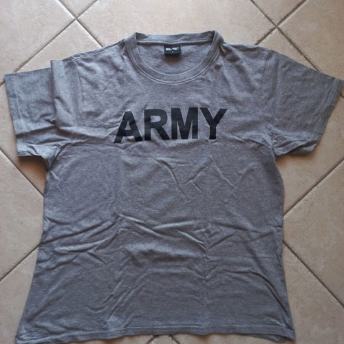 Mil-Tec T-shirt κοντομάνικο γκρι με λογότυπο ARMY σαν καινούργιο