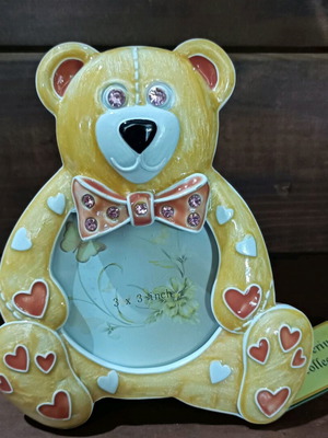 Catherine's Collection bear photo frame new with enamel and crystals