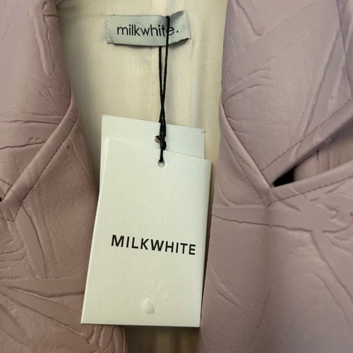 Milkwhite coat new, pink synthetic leather croco