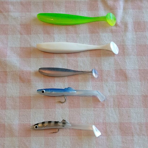 Silicone artificial lures new, 8 pcs, spinning
