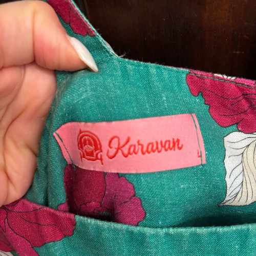 Φόρεμα Karavan floral σαν καινούργιο, μέγεθος L 40 12, κόκκινο και πράσινο