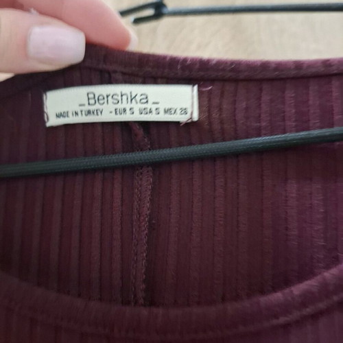 Bershka red maxi fitted dress like new, size S