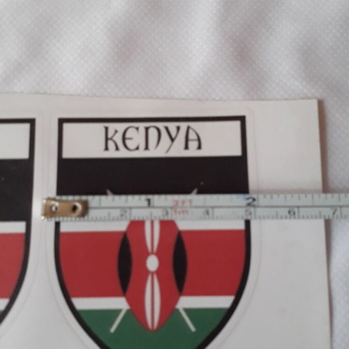 Kenya flag stickers new, set of 2, waterproof and fade resistant
