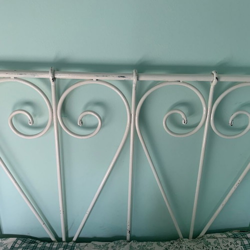 IKEA iron bed used, white with aged effect 90x200 cm