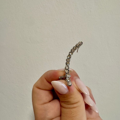 Ear cuff silver with star and clip fastening, new