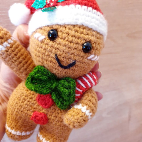 Gingerbread Man Amigurumi Christmas Figure Handmade, new