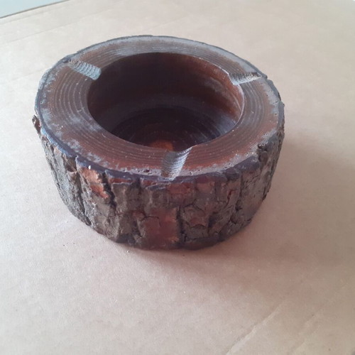 Wooden rustic tree trunk ashtray like new