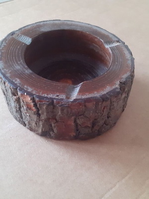 Wooden rustic tree trunk ashtray like new