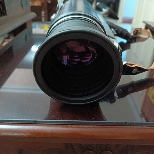 Zenit camera with telephoto lens used