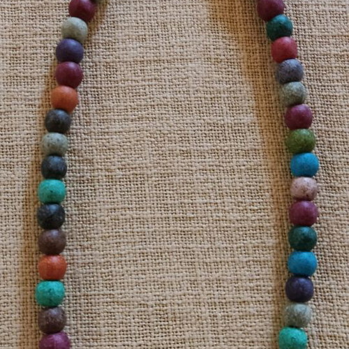 Handmade long necklace with ceramic beads like new, colorful