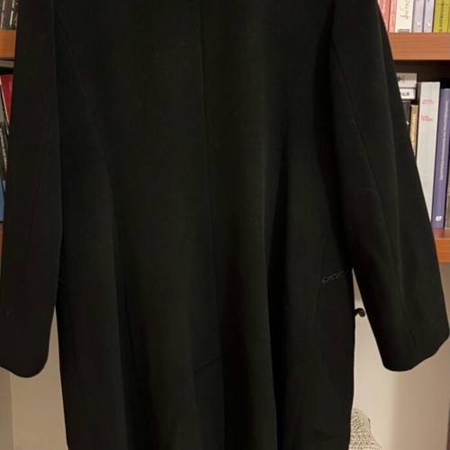 Oscar De La Renta women's midi coat black like new, size 14