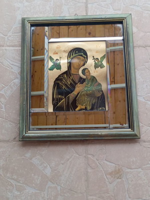 Εικόνα Παναγία και Ιησούς σε καθρέφτη μεταχειρισμένη 40x48