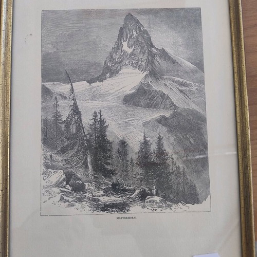 Matterhorn Pencil Drawing Print Like New