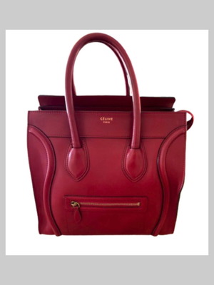 Celine Mini Luggage bag like new, red handbag