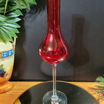 Ваза Empoli Cranberry Pink от италианско арт стъкло, нова