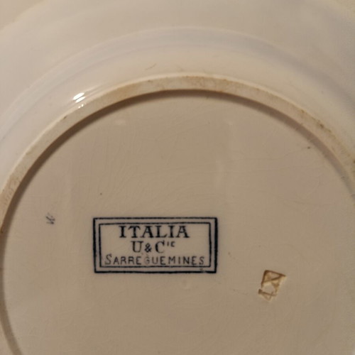 Italia deep French plate Sarreguemines 1880-1918