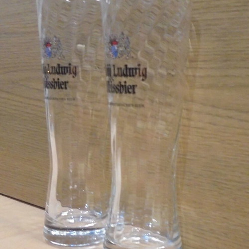 Konig Ludwig beer set of two promotional glasses 300ml like new