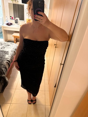 MindMatter midi strapless dress with studs black like new, size L