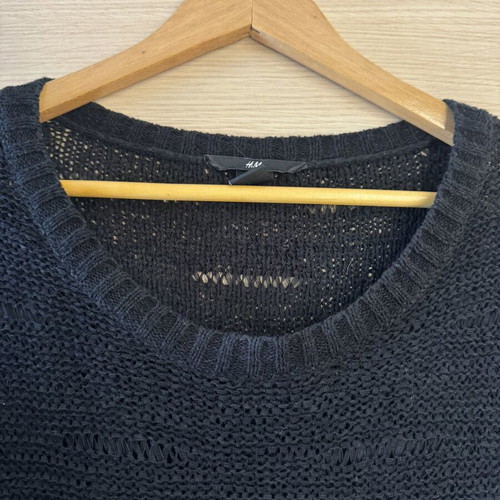 H&M black open-knit sweater, size S