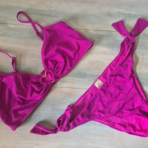 Pretty Me bikini swimsuit new, magenta, slip M/L, bra XL