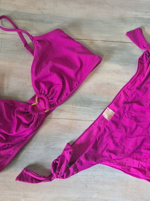 Pretty Me bikini swimsuit new, magenta, slip M/L, bra XL