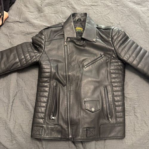 Leather jacket Biker like new, original, black, sizes M and L