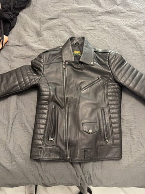Leather jacket Biker like new, original, black, sizes M and L