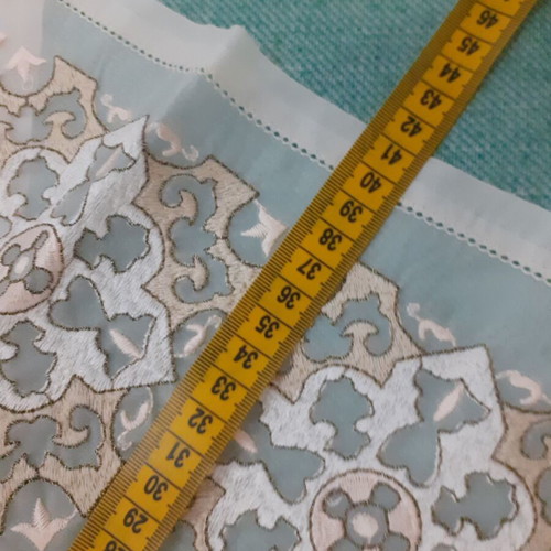 Embroidered table linens set of 3, artificial silk, new