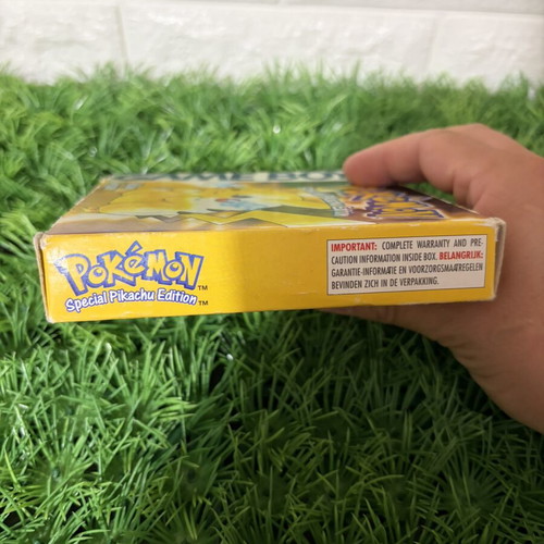 Pokémon Yellow Game Boy cartridge used with box and manual