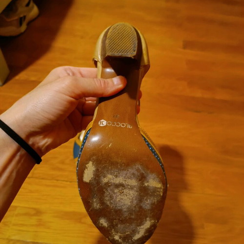 Italian handmade shoes used, size 38, blue and brown