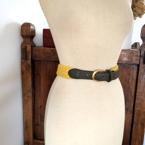Stelios Koudounaris handmade yellow waist belt, size S/M