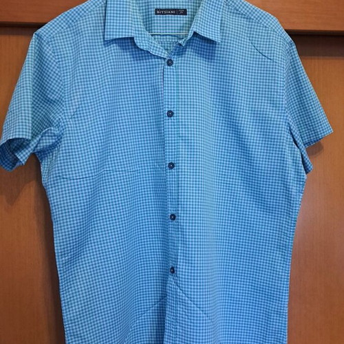 Aristoteli Bitsiani men's shirt used, turquoise, size L