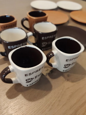 Espresso cups set of 6, three colors