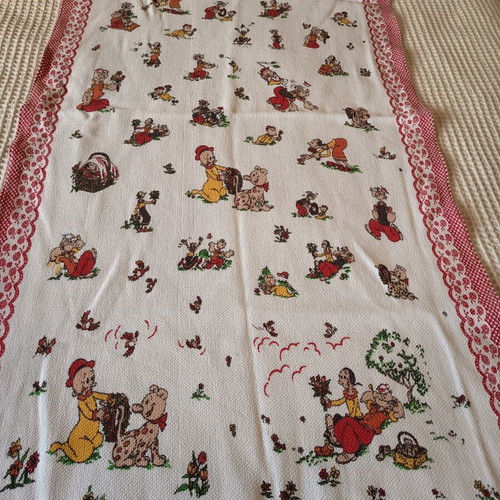 Vintage baby crib blanket with colorful children's design 80x160 like new