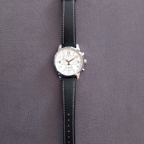 Tissot PRC 200 Chronograph men's watch like new, white and silver