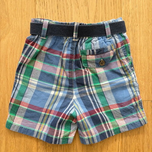 Ralph Lauren checked bermuda with belt, size 18 months, like new