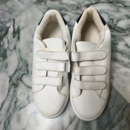 White sneakers new with velcro closure