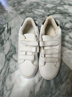 White sneakers new with velcro closure