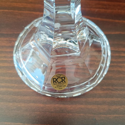 RCR Cristallo Crystal Candlestick used, 24% PbO Italian design