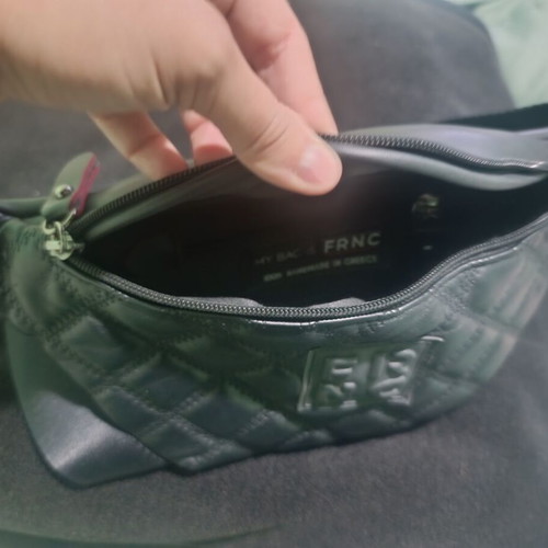 FRNC black quilted belt bag used