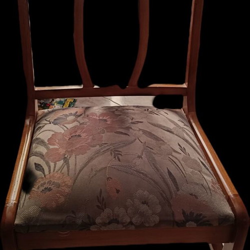 Wooden dining chairs set of 4 with fabric upholstery like new