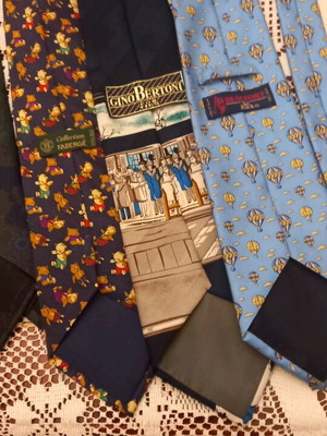 Ties like new, pack of 6, various colors, one with stain