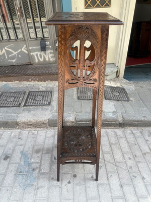 Wooden carved flower stand used, height 118cm