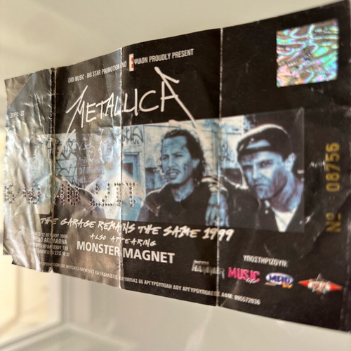 Metallica collectible ticket 1999 like new