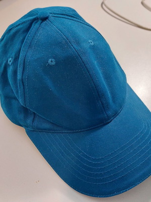 Cotton jockey hat used, electric blue