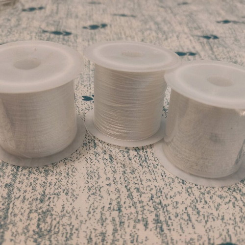 White cord 0.2mm like new, 80 meters per spool