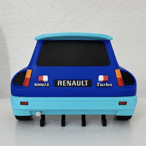 Renault 5 Turbo Key Holder 3D Printed Wall Mount Retro Car Design