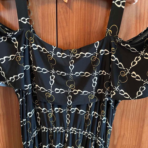 Silky Collection midi dress new with gold details, black