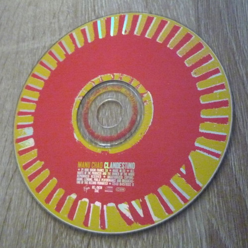 Manu Chao Clandestino CD used, disc and covers only without case